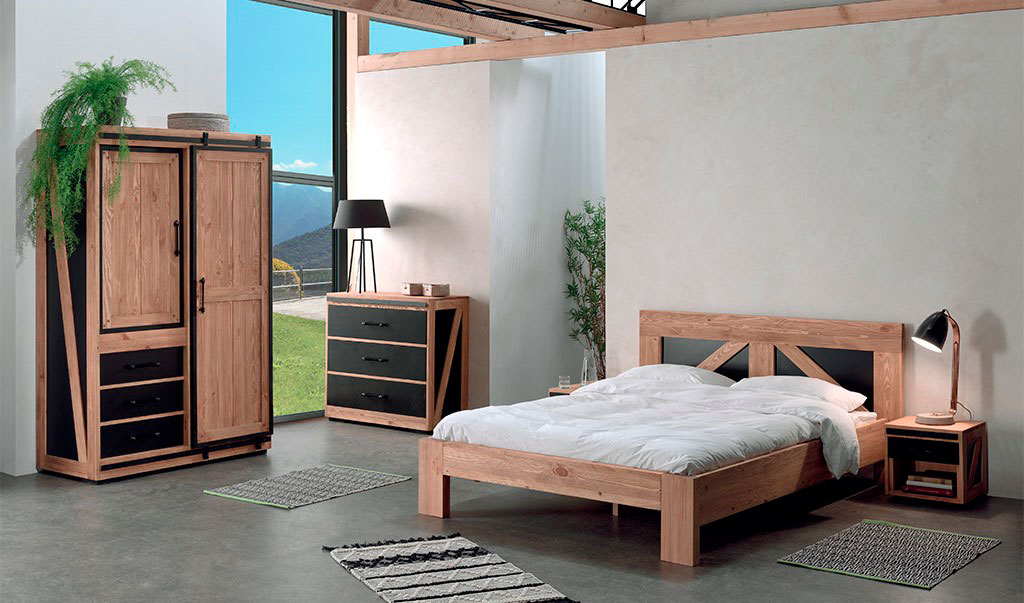 мебель для спальни в стиле лофт из массива сосны YATELEI