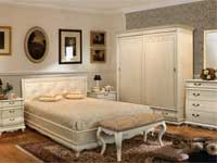 спальня Оскар в крашении белая эмаль с патиной