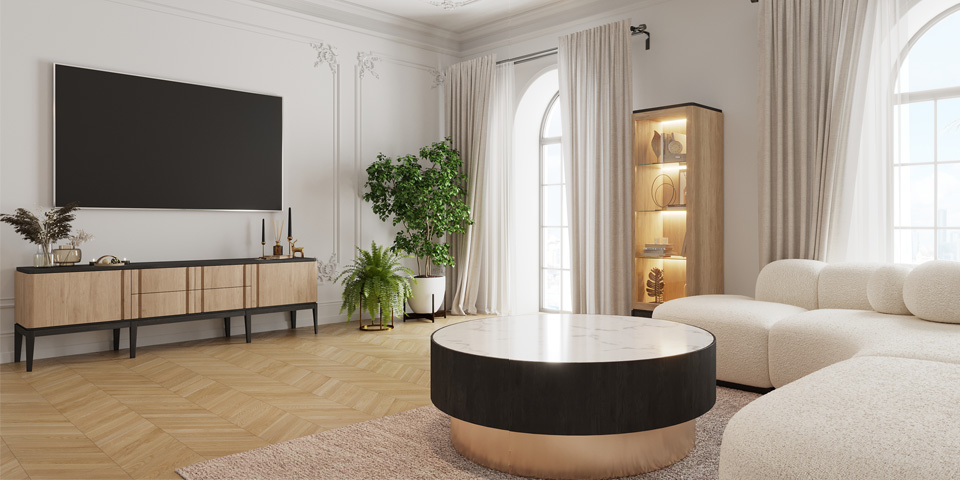 Мебель для гостиной ICONS с витриной и комодом