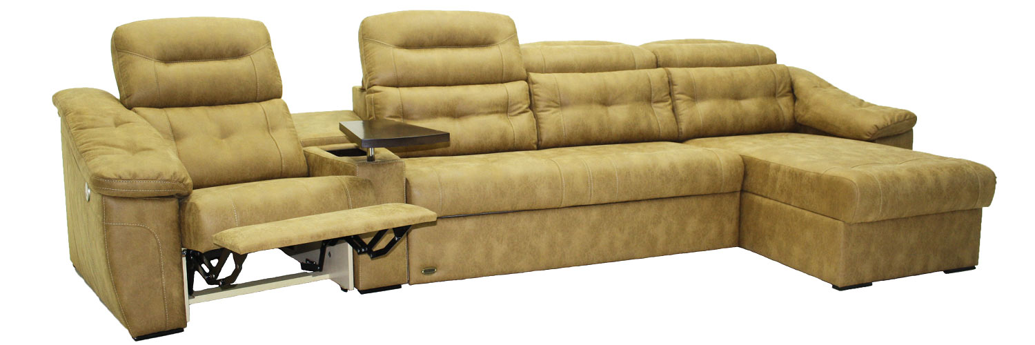 Модульный диван с реклайнером и поворотным столиком Челси