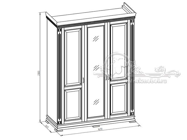 Изображение 3 - ВЕРДИ Люкс шкаф для одежды трехдверный с зеркалом